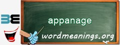 WordMeaning blackboard for appanage